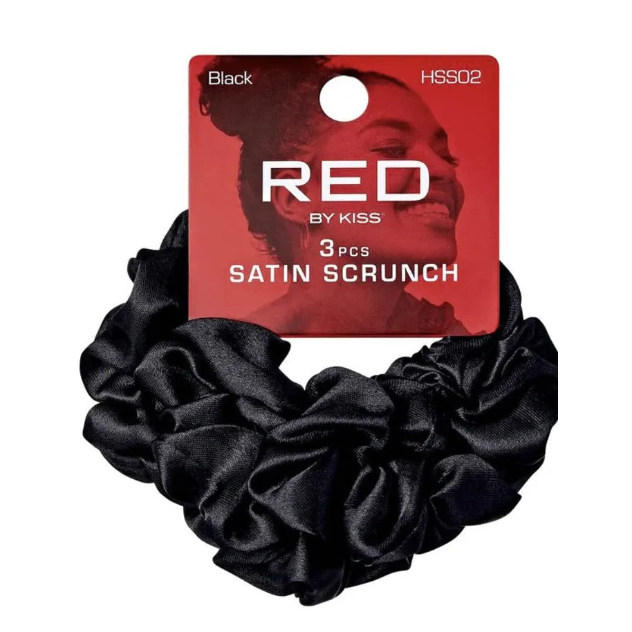 Red by Kiss 3 Pcs Satin Scrunchies – Gentle, No - Crease Hair Ties (HSS022) - Beauty Exchange Beauty Supply