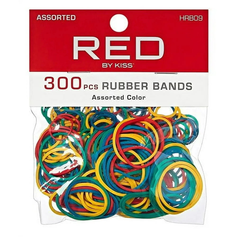 Red by Kiss 300 Rubber Bands – Assorted Colors & Sizes, No - Snag Styling Elastics (HRB09) - Beauty Exchange Beauty Supply