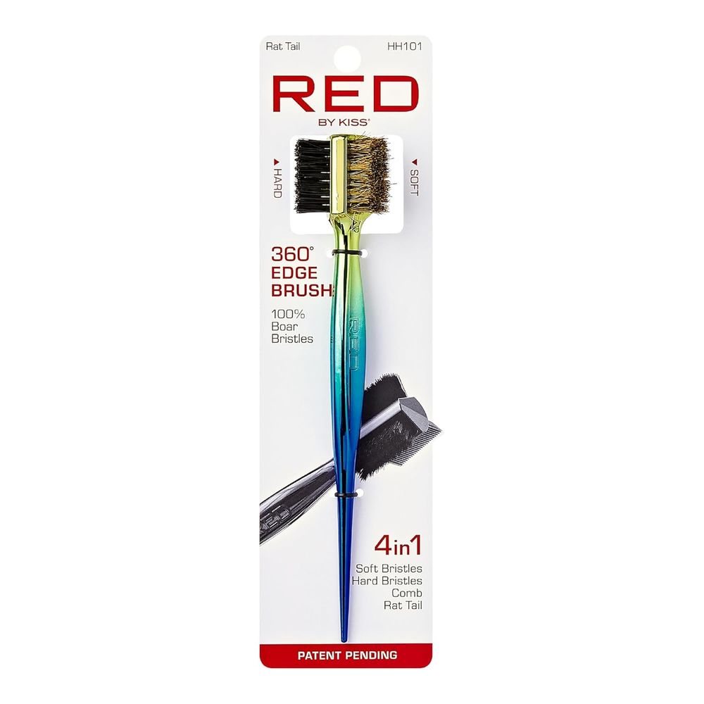 Red by Kiss 360 Edge Brush – 4 - in - 1 Styler | HH101 | For Baby Hairs, Edges & Precision Styling - Beauty Exchange Beauty Supply