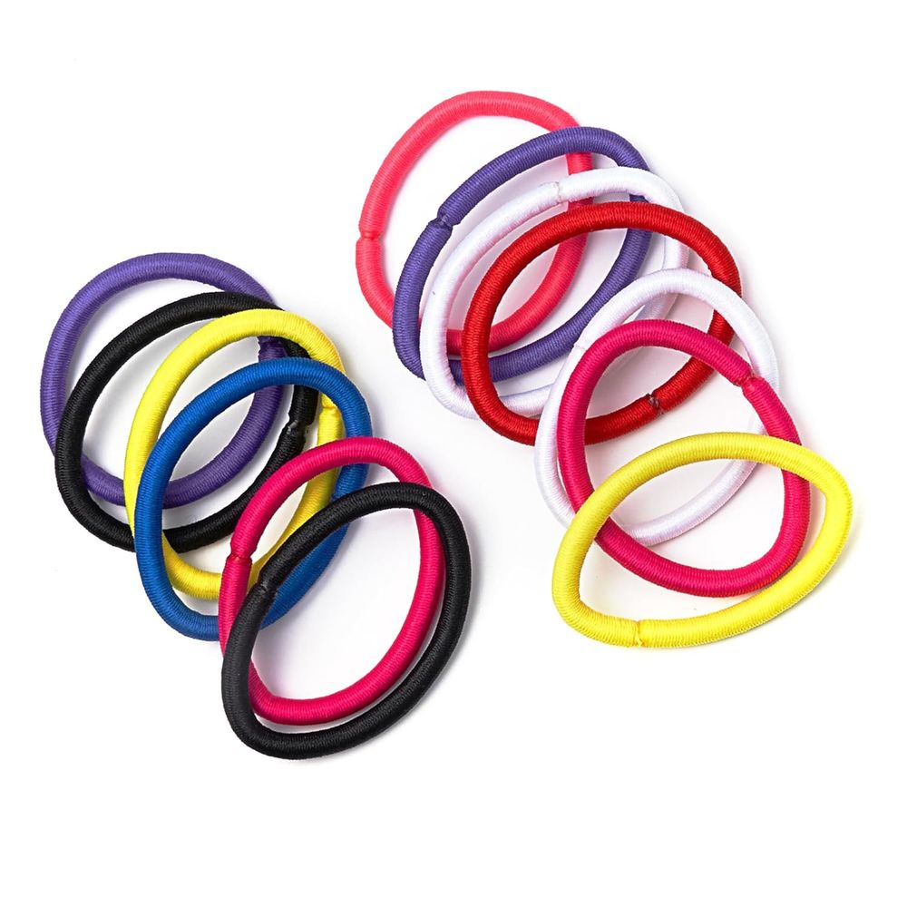 Red by Kiss 5mm Maximum Hold Elastic Hair Bands – Assorted Colors, Extra Thick, 14 Count - Beauty Exchange Beauty Supply