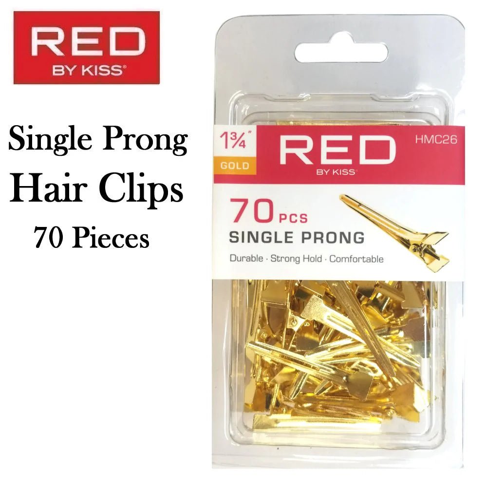 Red by Kiss 70 Pcs Single Prong Clips | 1¾" – HMC26 – High - Capacity Styling Clips for Secure Hold & Versatile Use - Beauty Exchange Beauty Supply