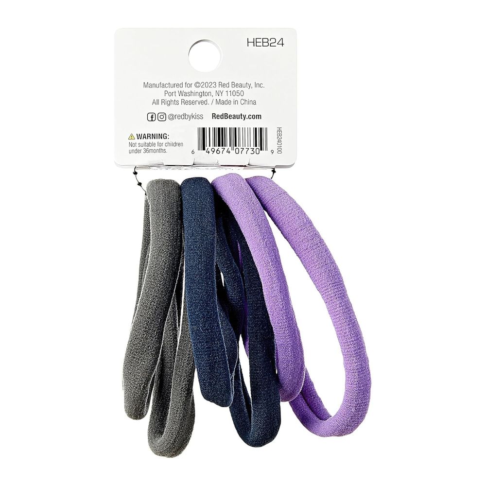 Red by Kiss 8 Pcs Medium Ponytail Holders – Assorted Colors, Strong Hold, No Breakage (HEB24) - Beauty Exchange Beauty Supply