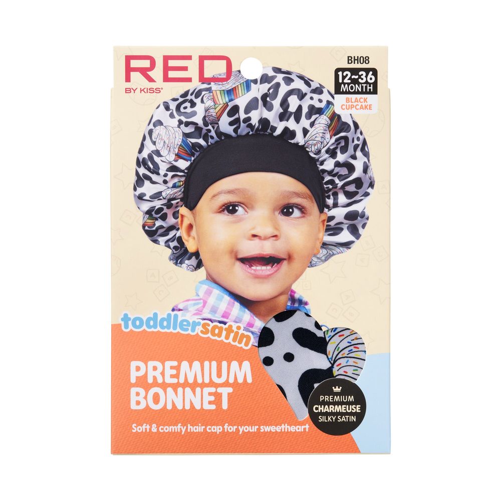 Red by Kiss Baby Satin Premium Bonnet – Gentle Hair Protection for Babies in Fun Prints | BH05–BH08 - Beauty Exchange Beauty Supply