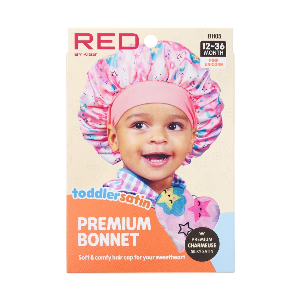 Red by Kiss Baby Satin Premium Bonnet – Gentle Hair Protection for Babies in Fun Prints | BH05–BH08 - Beauty Exchange Beauty Supply