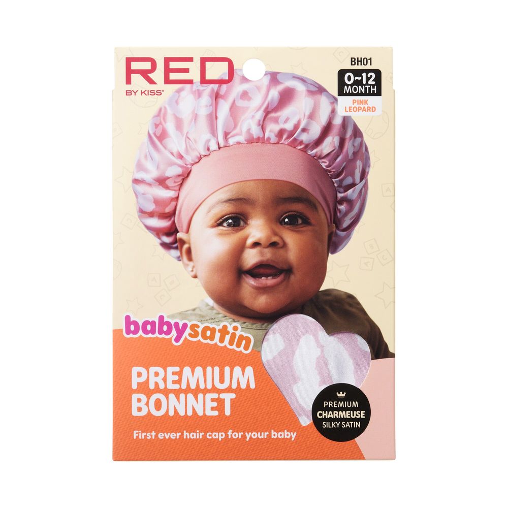 Red by Kiss Baby Satin Premium Bonnet – Soft Hair Protection for Babies | Anti - Frizz & Cute Prints | BH01–BH04 - Beauty Exchange Beauty Supply