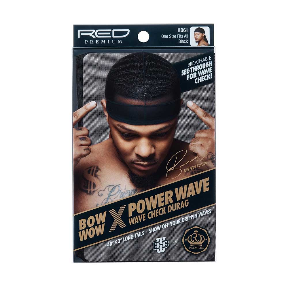 Red by Kiss Bow Wow X Power Wave Check Durag – Street Style Meets Wave Compression | HD61–HD64 - Beauty Exchange Beauty Supply