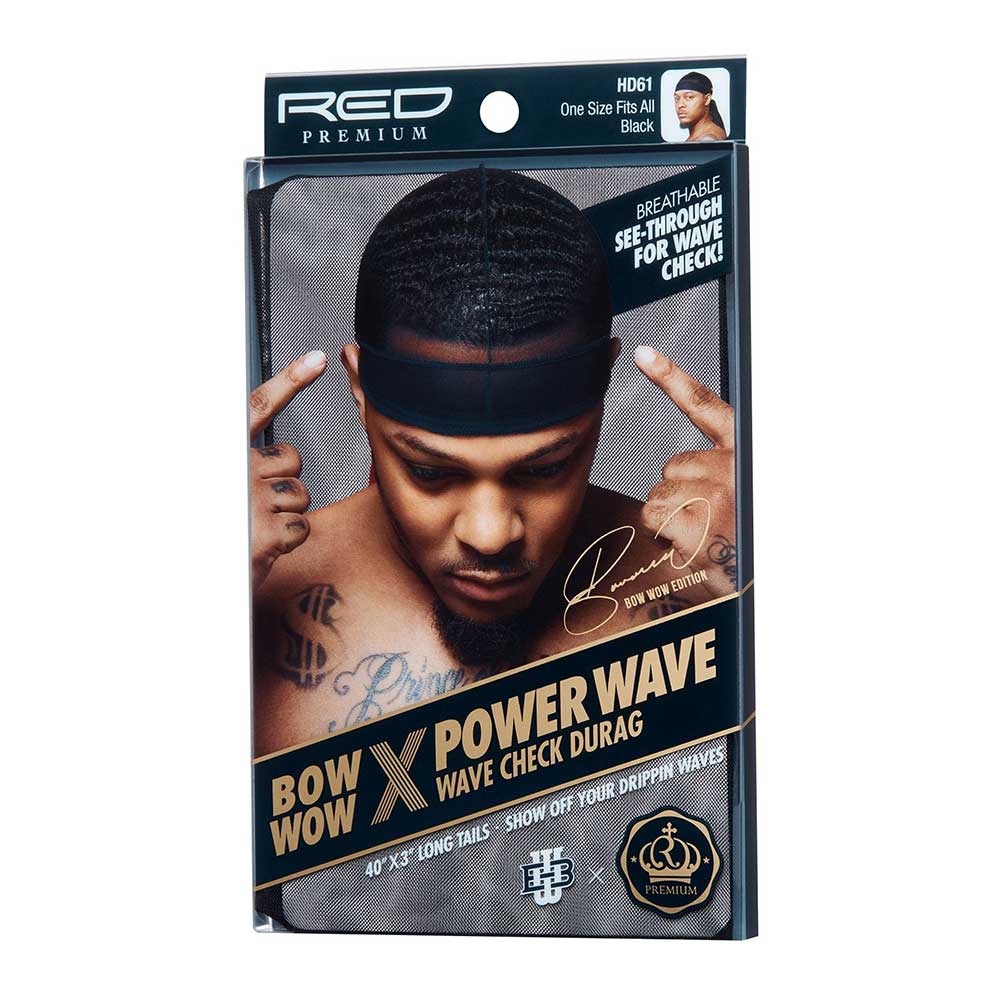 Red by Kiss Bow Wow X Power Wave Check Durag – Street Style Meets Wave Compression | HD61–HD64 - Beauty Exchange Beauty Supply