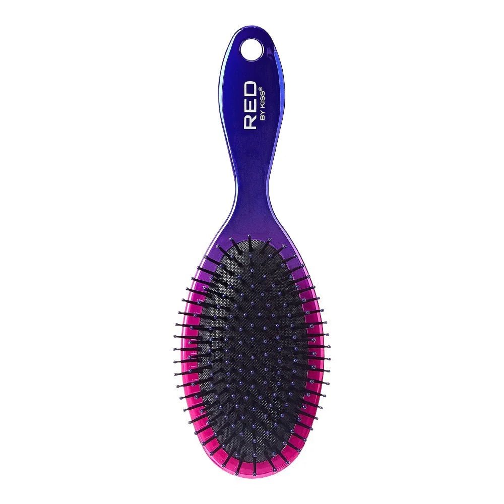 Red by Kiss Charcoal Crystal Brush HH82 – Compact Charcoal - Infused Detangler | Size: Travel - Friendly Paddle - Beauty Exchange Beauty Supply
