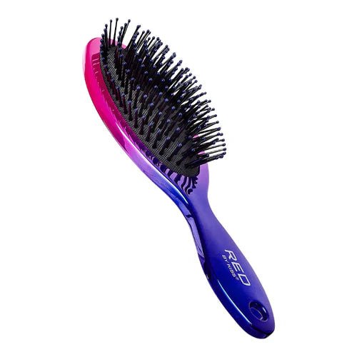 Red by Kiss Charcoal Crystal Brush HH82 – Compact Charcoal - Infused Detangler | Size: Travel - Friendly Paddle - Beauty Exchange Beauty Supply