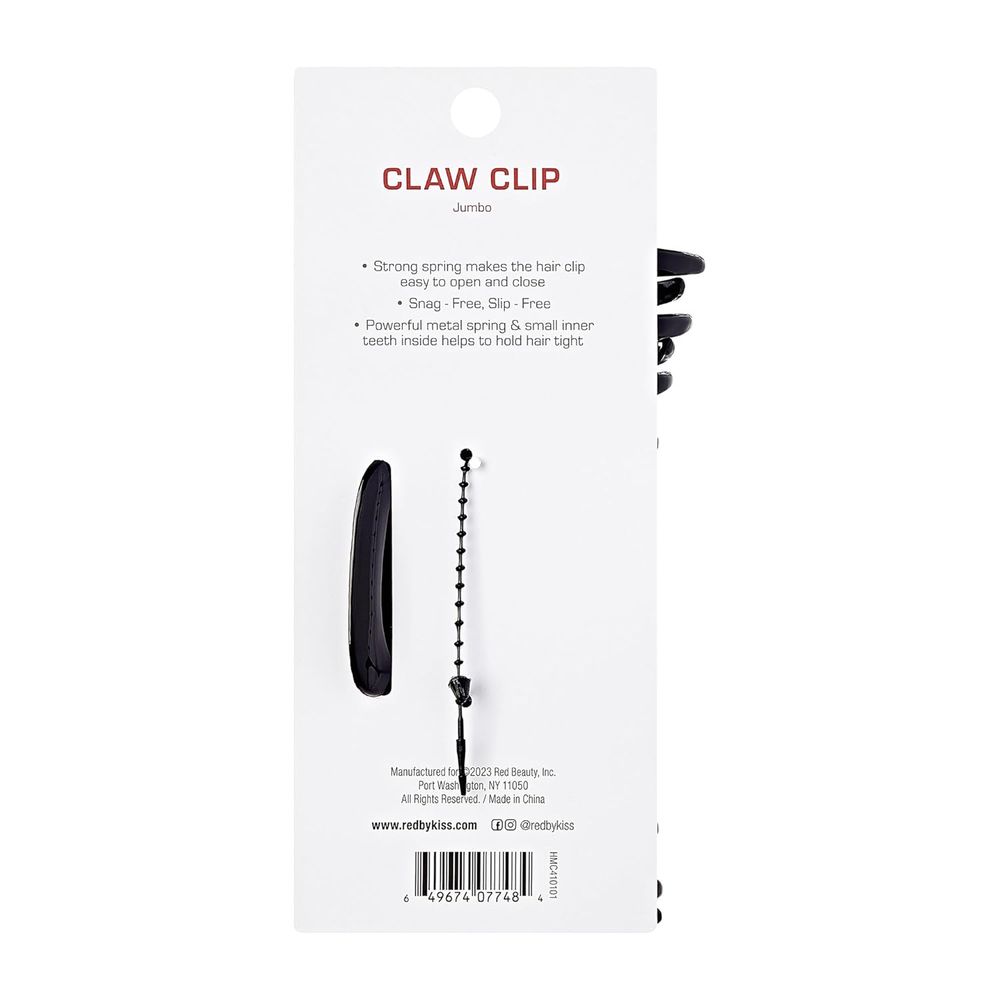 Red by Kiss Claw Clip – Jumbo, Strong Hold for Thick Hair (HMC41) - Beauty Exchange Beauty Supply