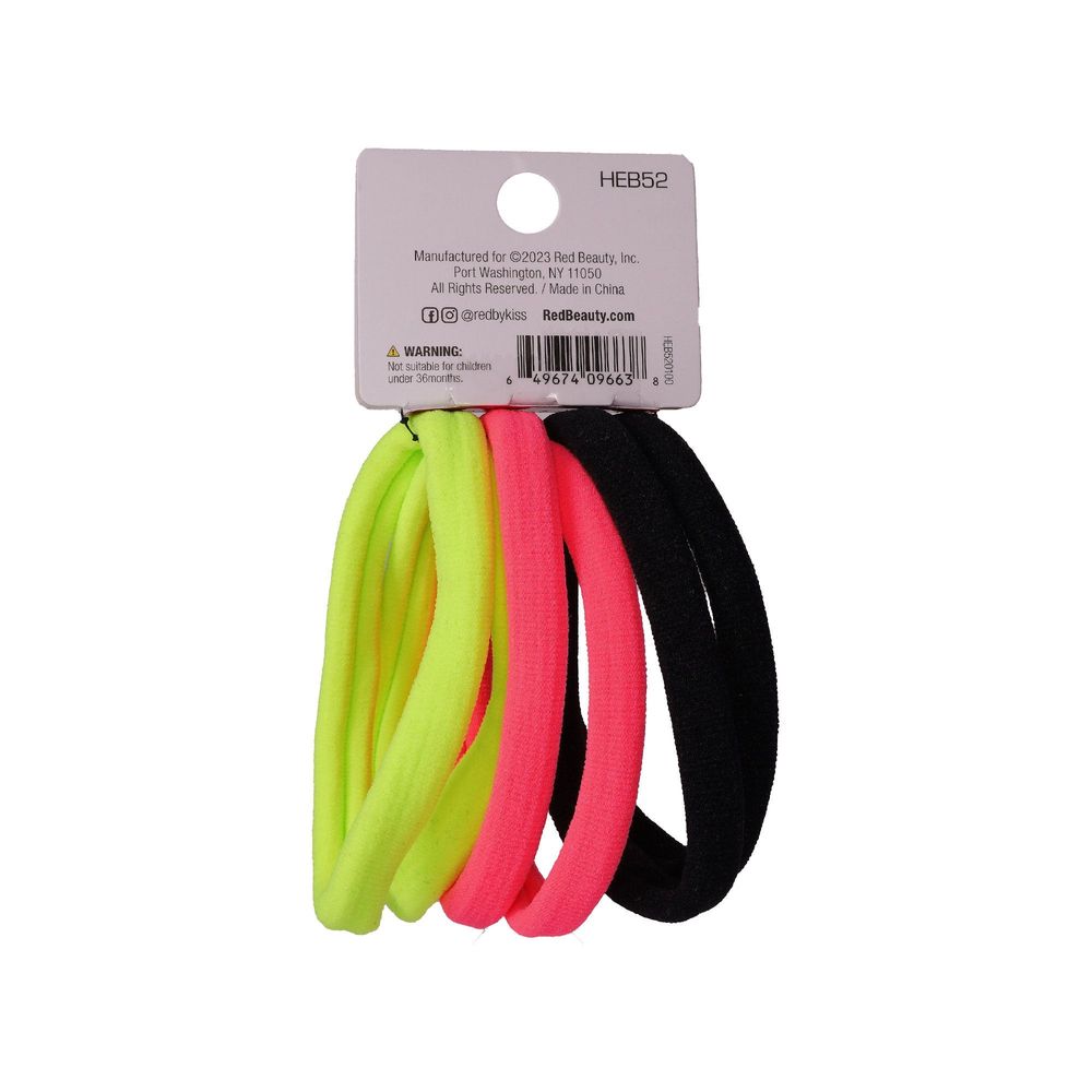 Red by Kiss Color Assorted Ponytail Holders – Small / Medium / Large, No Damage, Strong Hold (HEB51/52/53) - Beauty Exchange Beauty Supply
