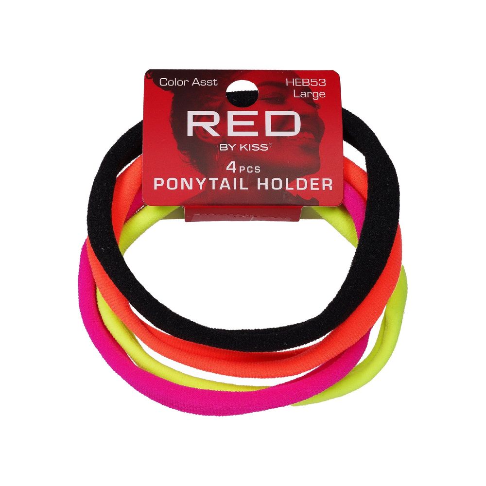 Red by Kiss Color Assorted Ponytail Holders – Small / Medium / Large, No Damage, Strong Hold (HEB51/52/53) - Beauty Exchange Beauty Supply