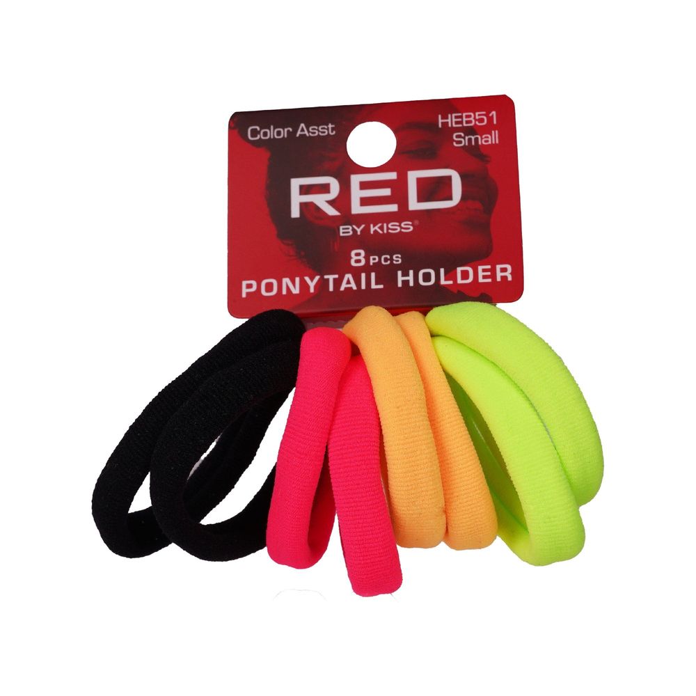 Red by Kiss Color Assorted Ponytail Holders – Small / Medium / Large, No Damage, Strong Hold (HEB51/52/53) - Beauty Exchange Beauty Supply