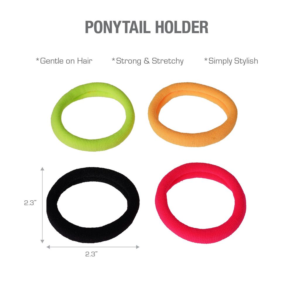 Red by Kiss Color Assorted Ponytail Holders – Small / Medium / Large, No Damage, Strong Hold (HEB51/52/53) - Beauty Exchange Beauty Supply