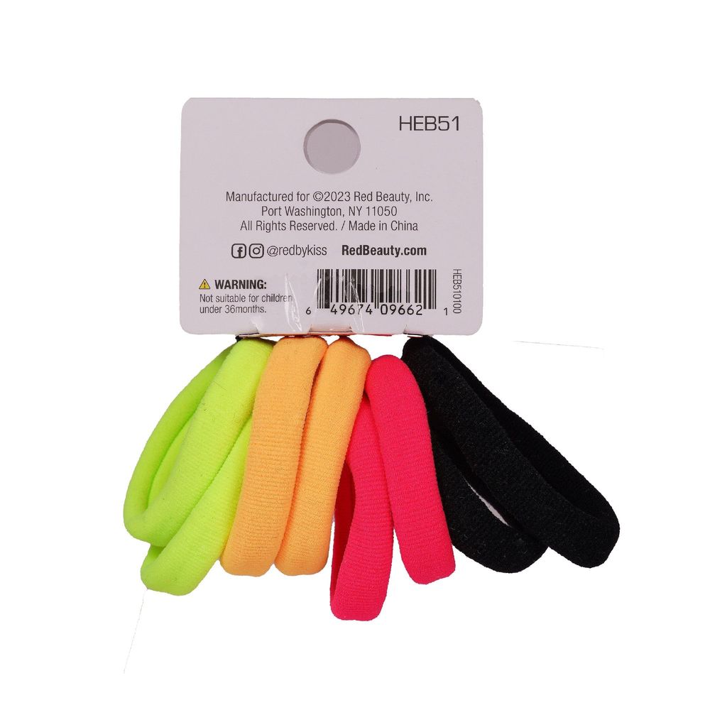 Red by Kiss Color Assorted Ponytail Holders – Small / Medium / Large, No Damage, Strong Hold (HEB51/52/53) - Beauty Exchange Beauty Supply