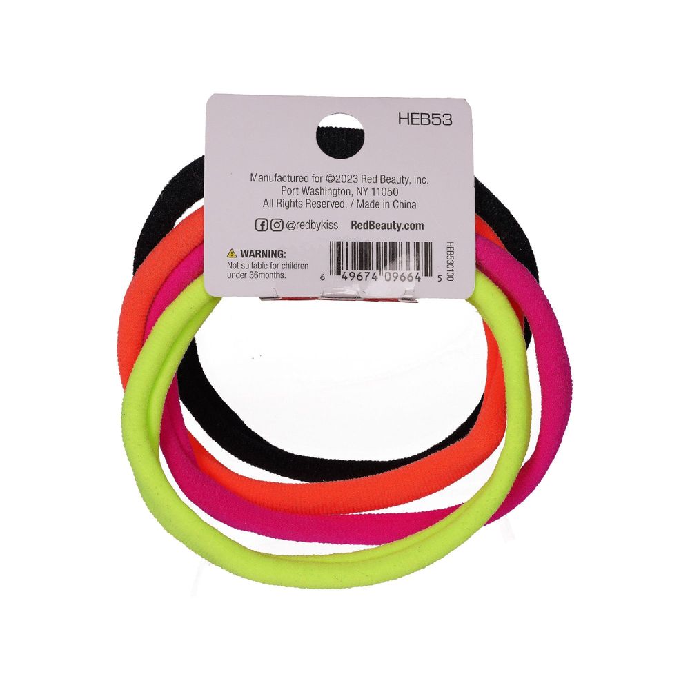 Red by Kiss Color Assorted Ponytail Holders – Small / Medium / Large, No Damage, Strong Hold (HEB51/52/53) - Beauty Exchange Beauty Supply