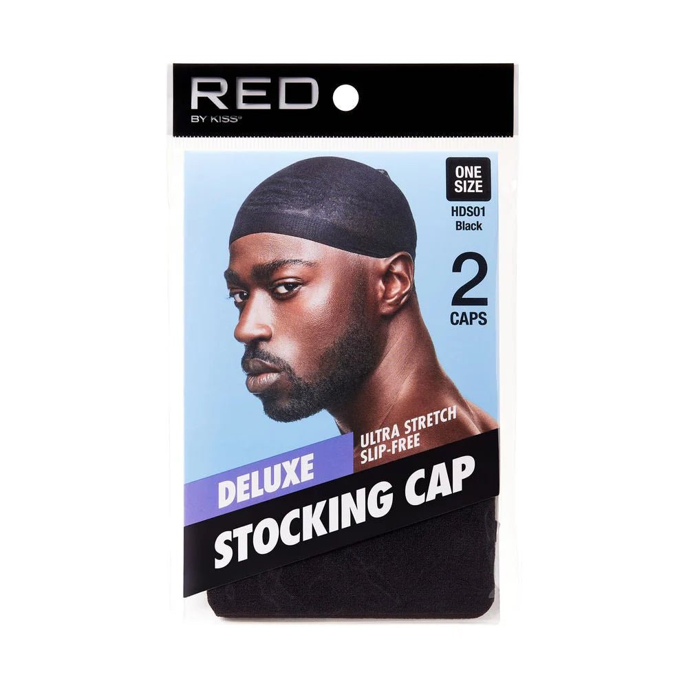 Red by Kiss Deluxe Stocking Cap – Lightweight, Breathable Hold for Waves & Short Styles - Beauty Exchange Beauty Supply