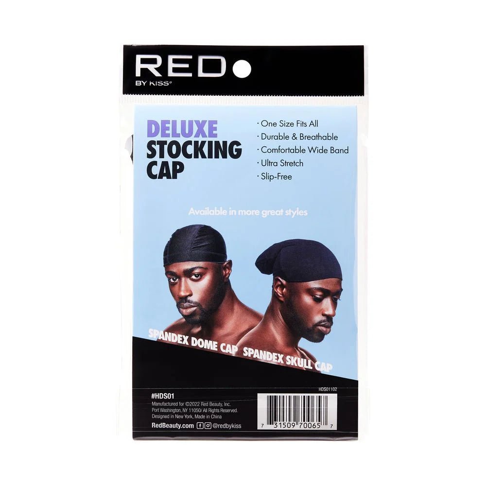 Red by Kiss Deluxe Stocking Cap – Lightweight, Breathable Hold for Waves & Short Styles - Beauty Exchange Beauty Supply