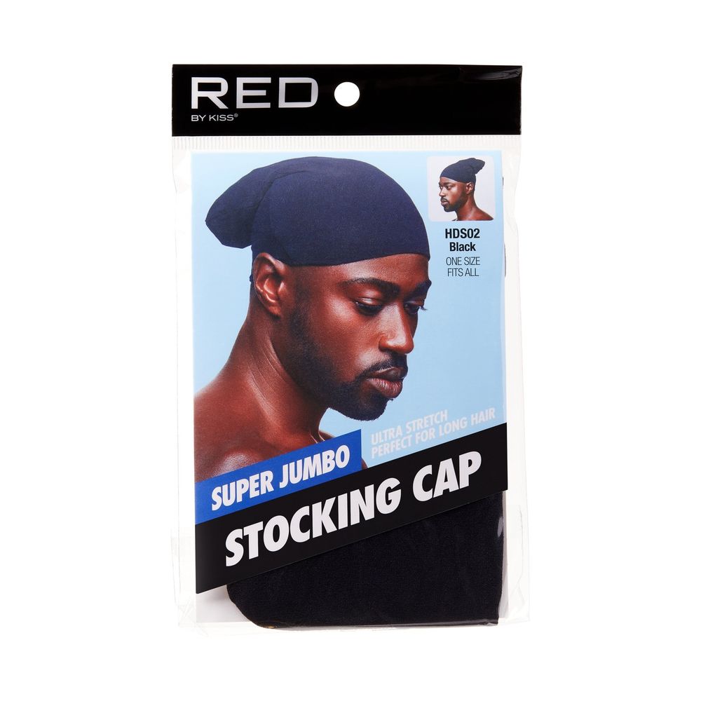 Red by Kiss Deluxe Stocking Cap Super Jumbo – Extra Roomy Fit for Locs, Braids & Voluminous Styles - Beauty Exchange Beauty Supply