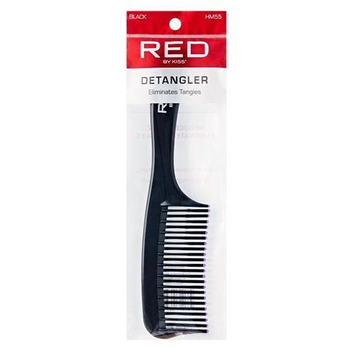 Red by Kiss Detangler Comb – Black, Smooth Glide for All Hair Types | HM55 | Gentle on Knots, Strong on Control - Beauty Exchange Beauty Supply