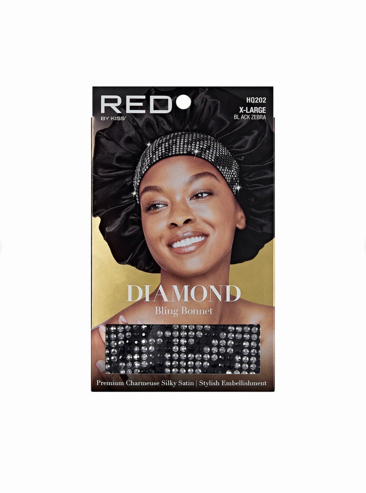 Red By Kiss Diamond Bling Satin Bonnet - Beauty Exchange Beauty Supply
