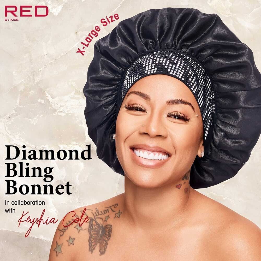 Red by Kiss Diamond Bonnet – X - Large Black Zebra | Bold Style, Night Protection - Beauty Exchange Beauty Supply