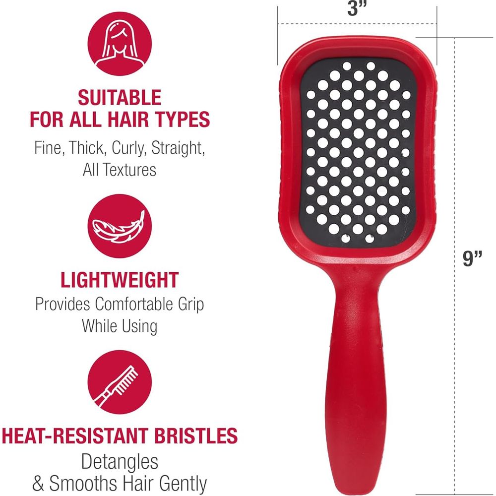 Red by Kiss Dry Vent Brush HH47 – Fast Drying, Volume & Detangling | Size: Vent Brush - Beauty Exchange Beauty Supply