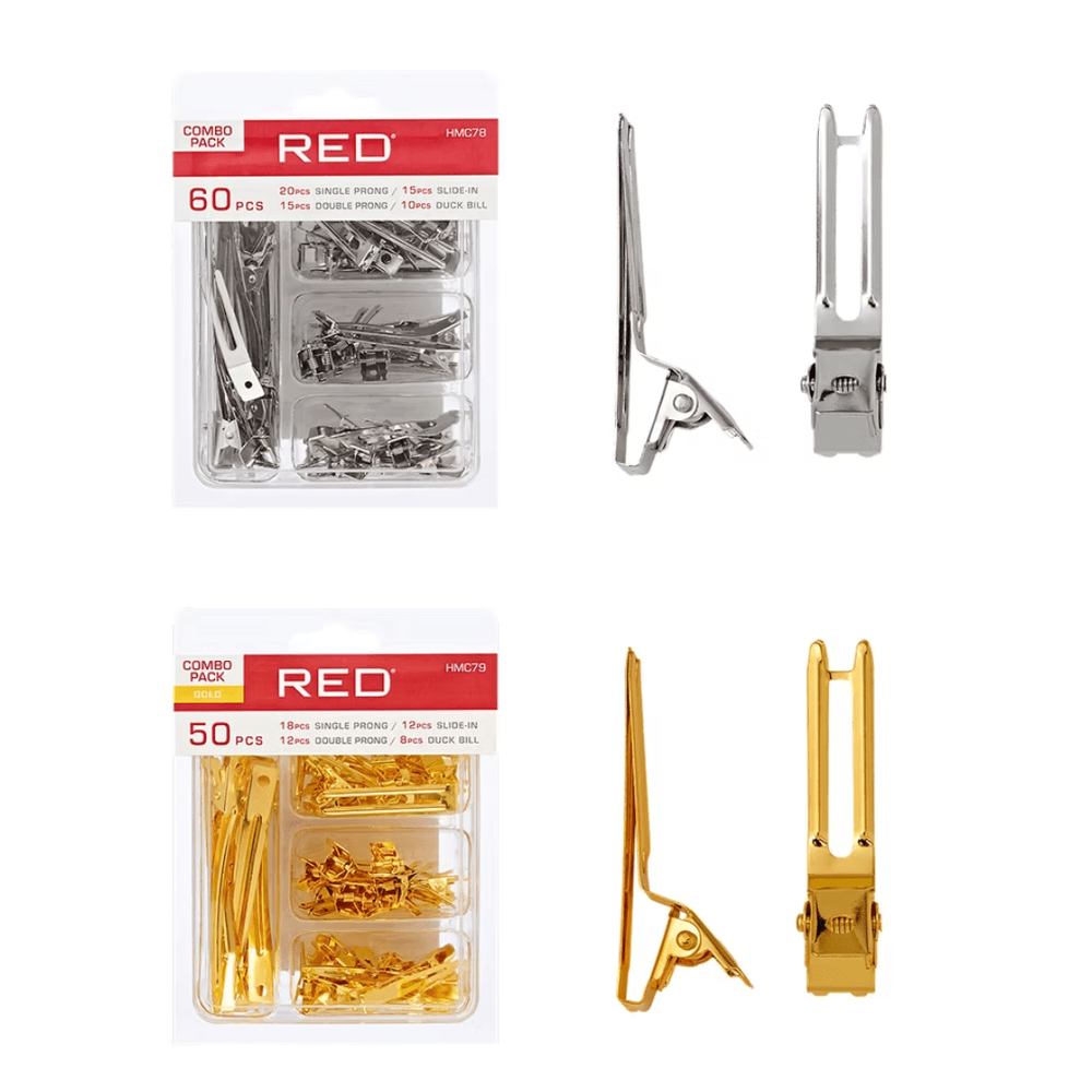 Red by Kiss Duck Bill Clips, Slide - In & Prongs for Styling – Combo - Beauty Exchange Beauty Supply