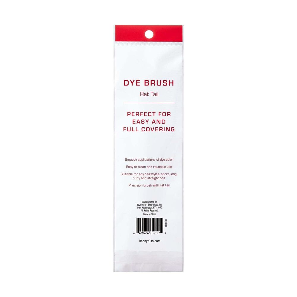 Red by Kiss Dye Brush with Rat Tail – Smooth Color Application & Sharp Sectioning | HH91 | Lightweight & Precise - Beauty Exchange Beauty Supply