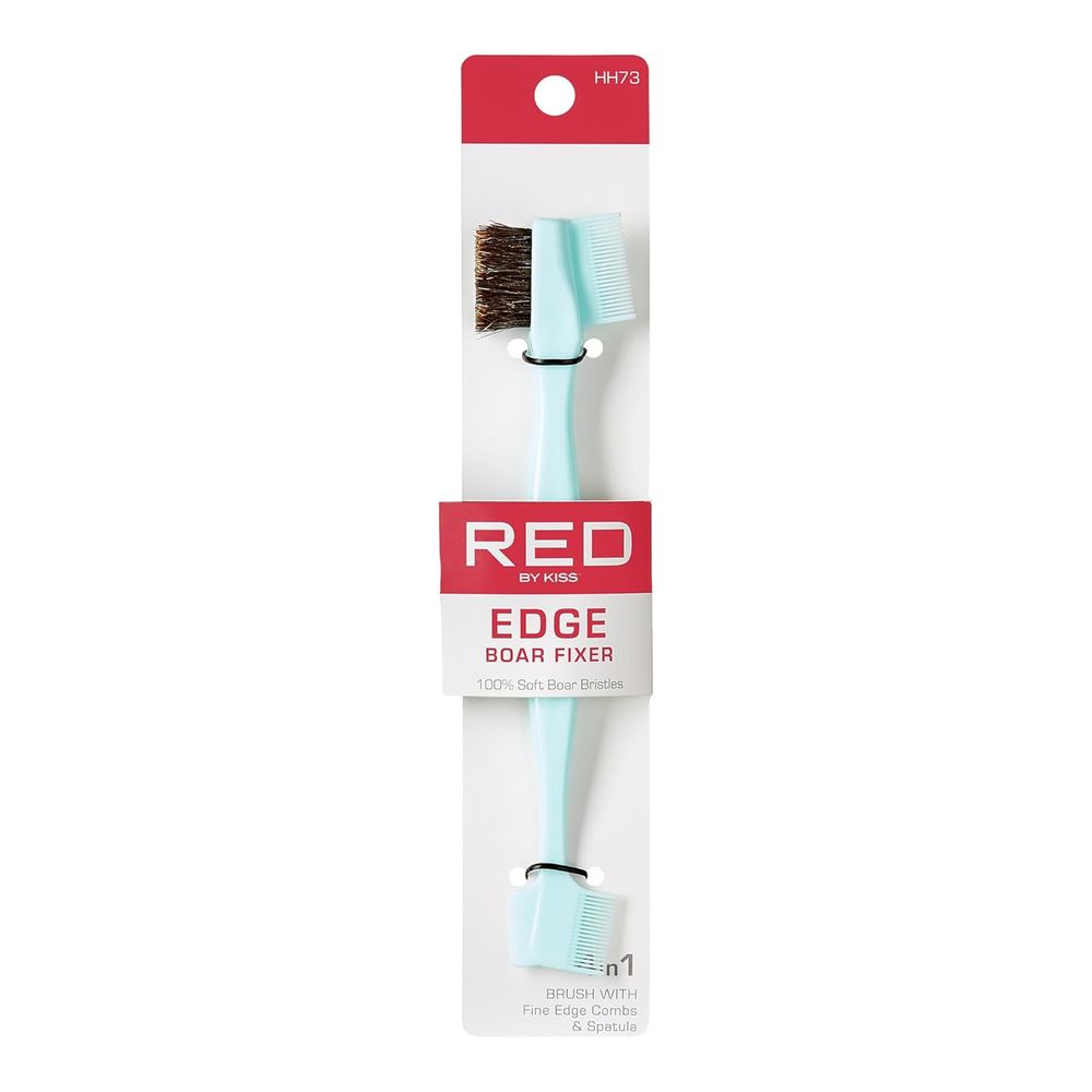Red by Kiss Edge Boar Fixer – HH73 | Double - Sided Brush & Comb for Edge Control & Baby Hairs - Beauty Exchange Beauty Supply