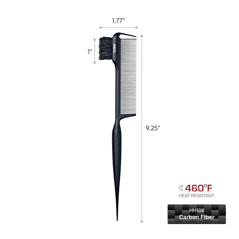 Red by Kiss Edge Parting Comb – HH108, Precision Tool for Parting, Edge Control & Styling | Anti - Static & Perfect for Sleek Styles - Beauty Exchange Beauty Supply