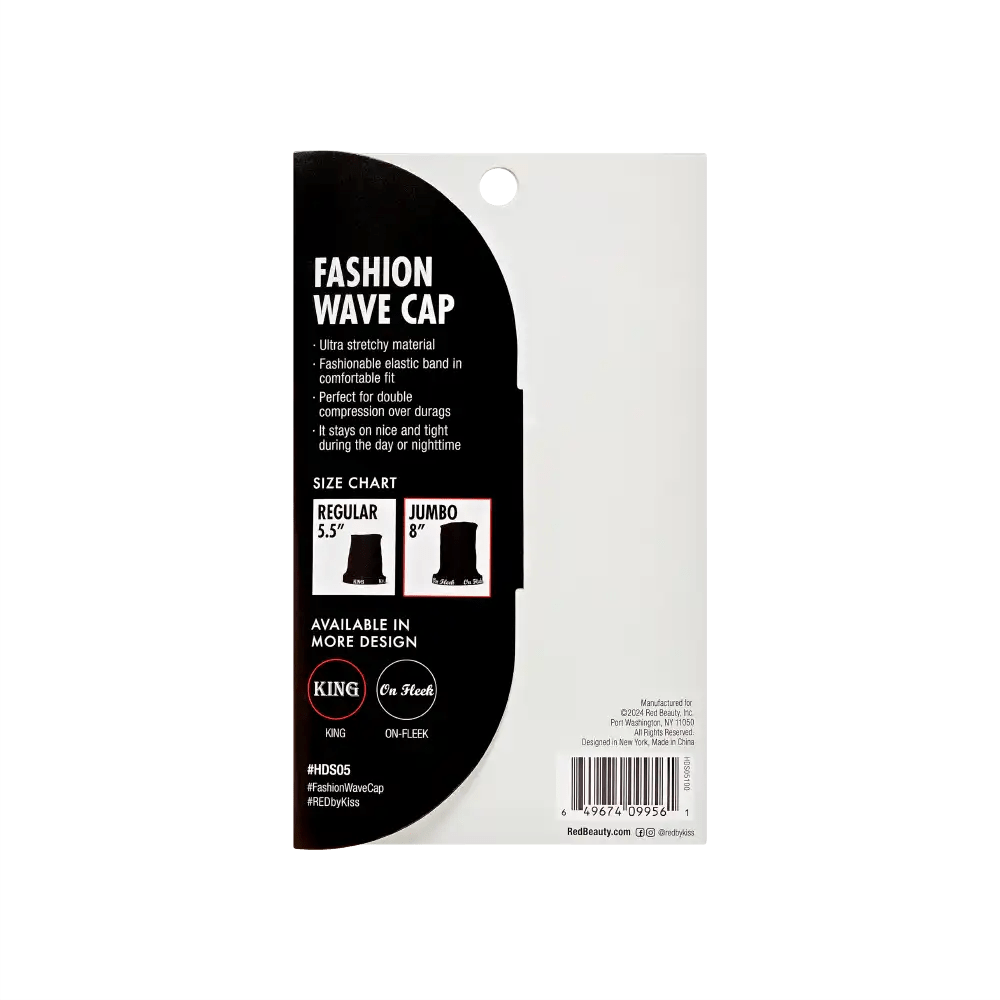Red by Kiss Fashion Wave Cap Regular – 360 Waves & Hair Protection | Multiple Variants HDS 05 to HDS 14 - Beauty Exchange Beauty Supply