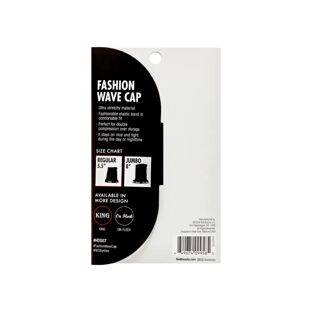 Red by Kiss Fashion Wave Cap Regular – 360 Waves & Hair Protection | Multiple Variants HDS 05 to HDS 14 - Beauty Exchange Beauty Supply