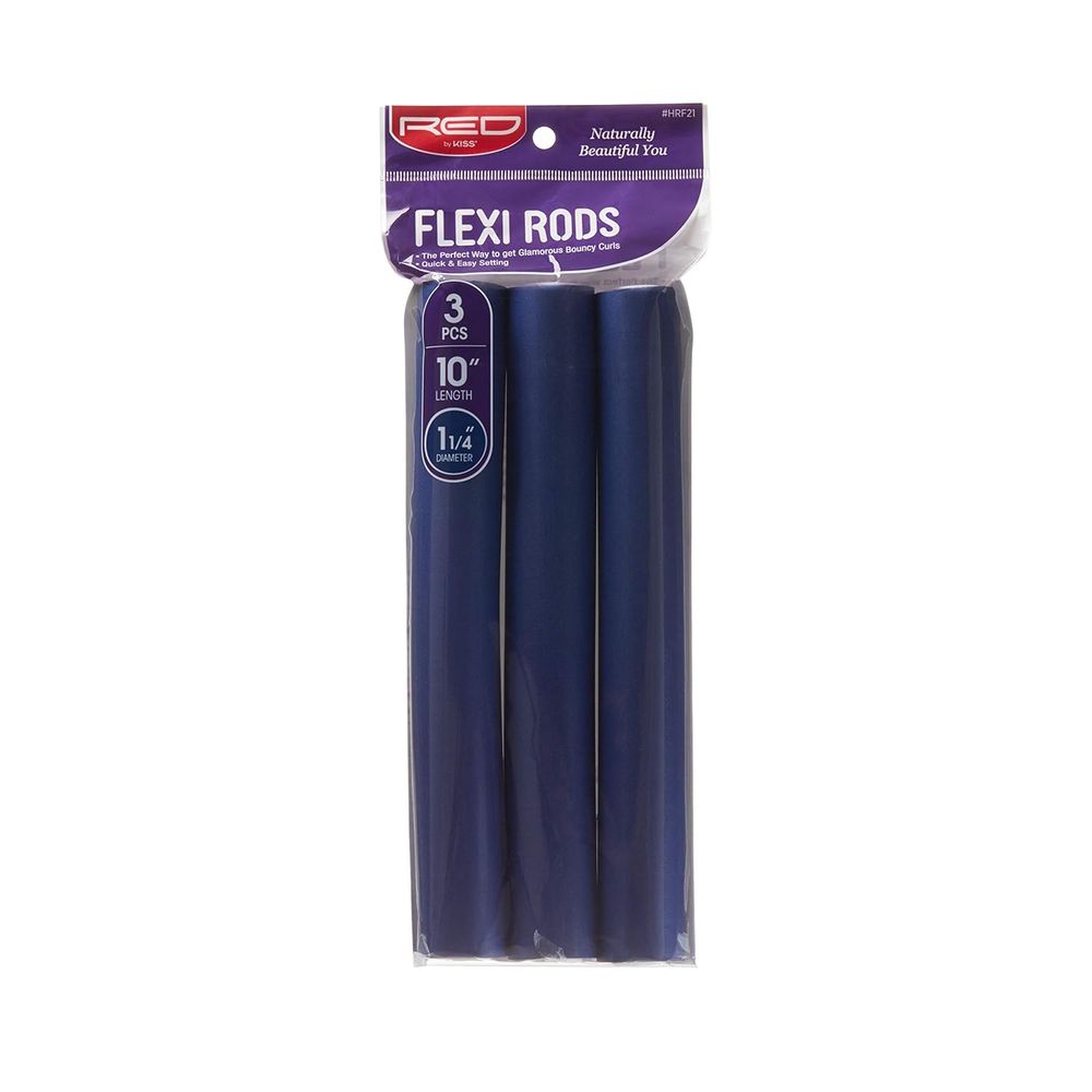 Red by Kiss Flexi Rods – 10" Length, 1¼" Diameter | 3PCS Value Pack for Loose Waves & Maximum Volume - Beauty Exchange Beauty Supply