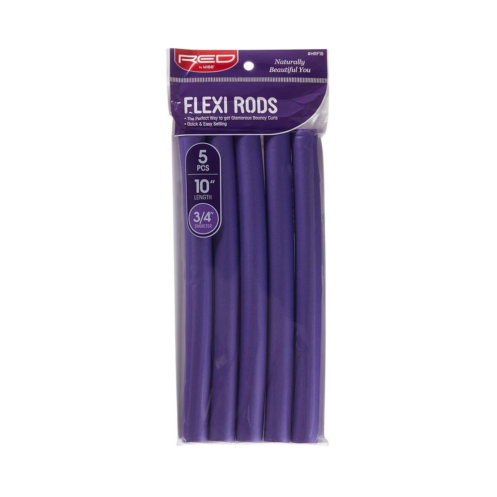 Red by Kiss Flexi Rods – 10" Length, 3/4" Diameter | 5PCS Value Pack for Big, Bouncy Curls - Beauty Exchange Beauty Supply