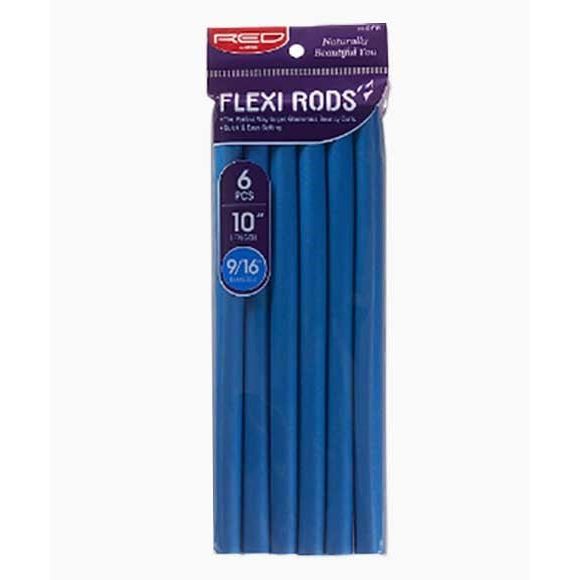 Red by Kiss Flexi Rods – 10" Length, 9/16" Diameter | 6PCS Value Pack for Smooth, Medium Curls - Beauty Exchange Beauty Supply