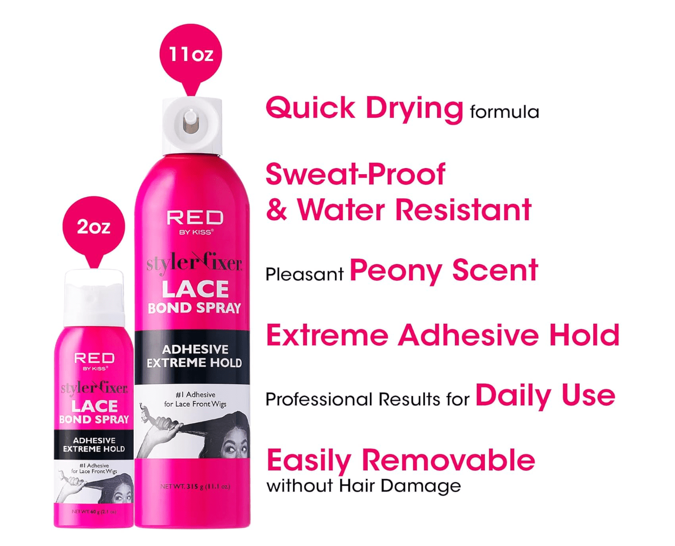 RED by Kiss Hair Glue Spray Adhesive – Extreme Hold - Beauty Exchange Beauty Supply