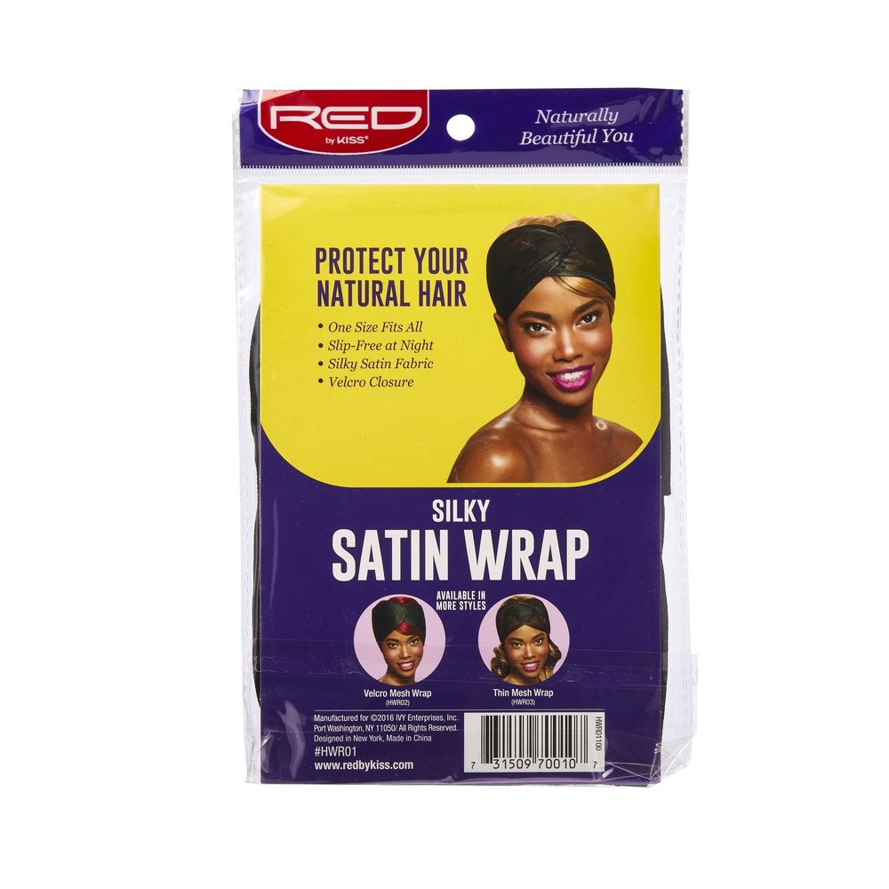 Red by Kiss Hair Wraps | Edge - Setting & Hairline Protection for Natural, Relaxed & Wrapped Styles | Satin (HWR01), Velcro (HWR02), Mesh (HWR03) - Beauty Exchange Beauty Supply