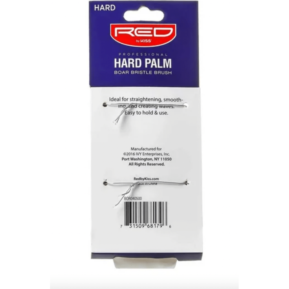 Red by Kiss Hard Palm Boar Brush BOR04 – Firm Bristles for Deep Wave Control & Precision Styling (Hard, Palm - Sized) - Beauty Exchange Beauty Supply