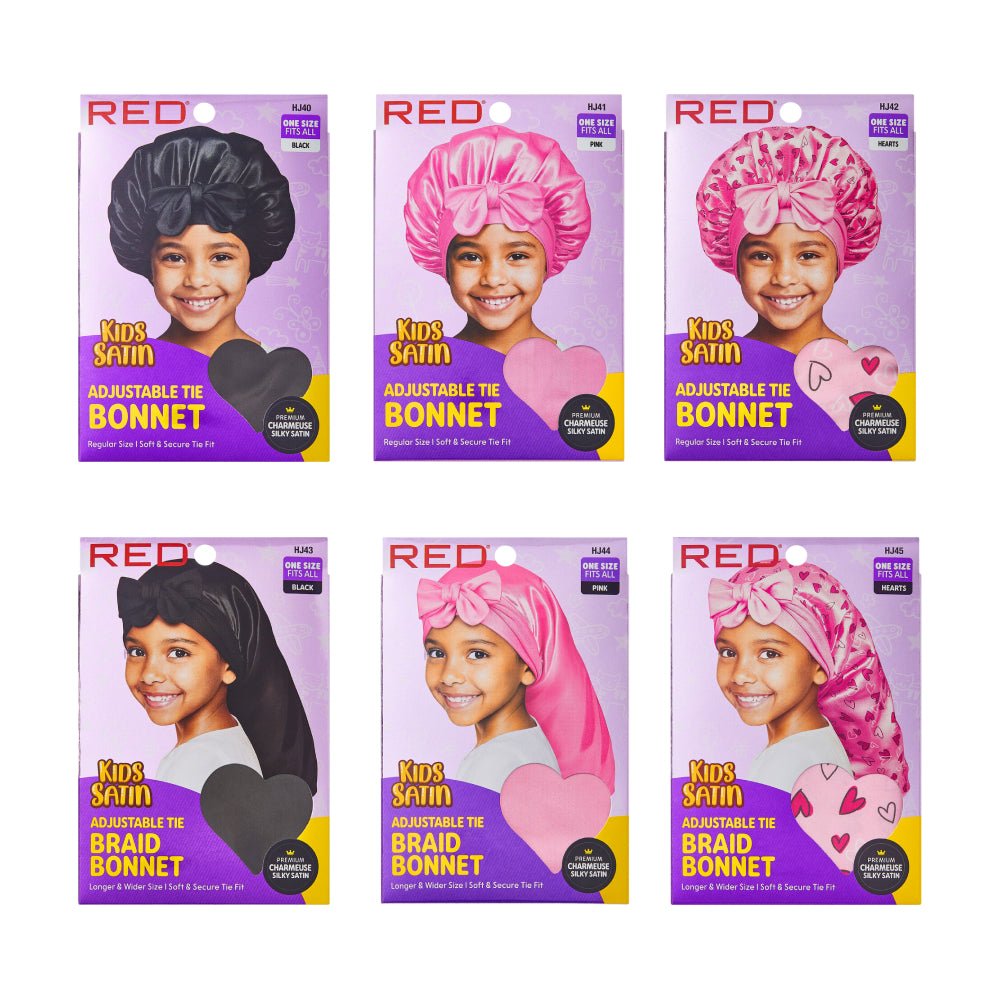 Red by Kiss Kids Adjustable Tie Bonnet - Beauty Exchange Beauty Supply