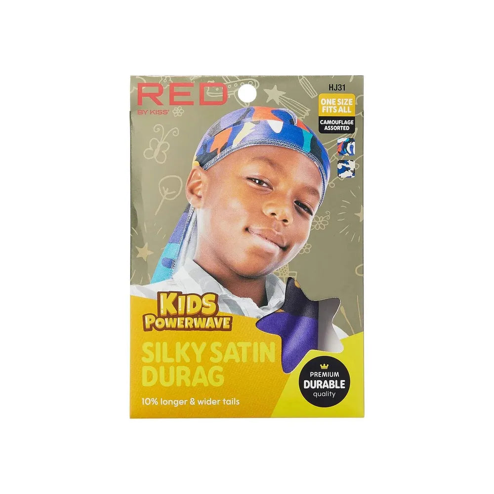 Red by Kiss Kids Power Wave Silky Satin Durag – Smooth Compression for Young Wavers | HJ30–HJ31 - Beauty Exchange Beauty Supply