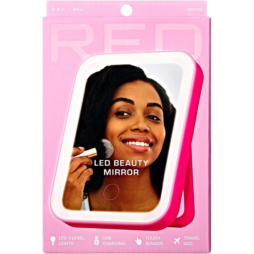Red by Kiss LED Beauty Mirror – Bright, Adjustable Lighting for Makeup & Grooming - Beauty Exchange Beauty Supply