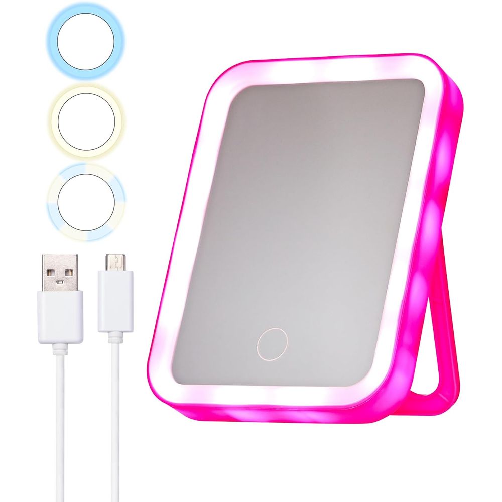 Red by Kiss LED Beauty Mirror – Bright, Adjustable Lighting for Makeup & Grooming - Beauty Exchange Beauty Supply