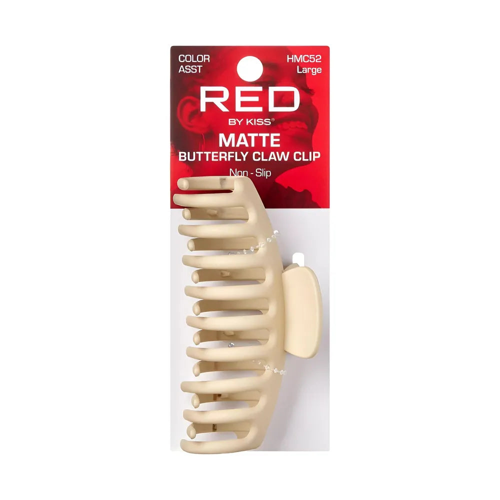 Red by Kiss Matte Butterfly Claw Clip – Large, Black, No - Slip Everyday Hair Clip (HMC52) - Beauty Exchange Beauty Supply