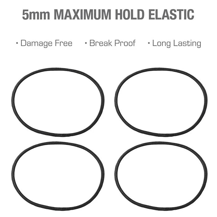 Red by Kiss Maximum Hold Elastic Hair Bands – 3mm Strong Hold, 20 Count (Black / Black & White) - Beauty Exchange Beauty Supply