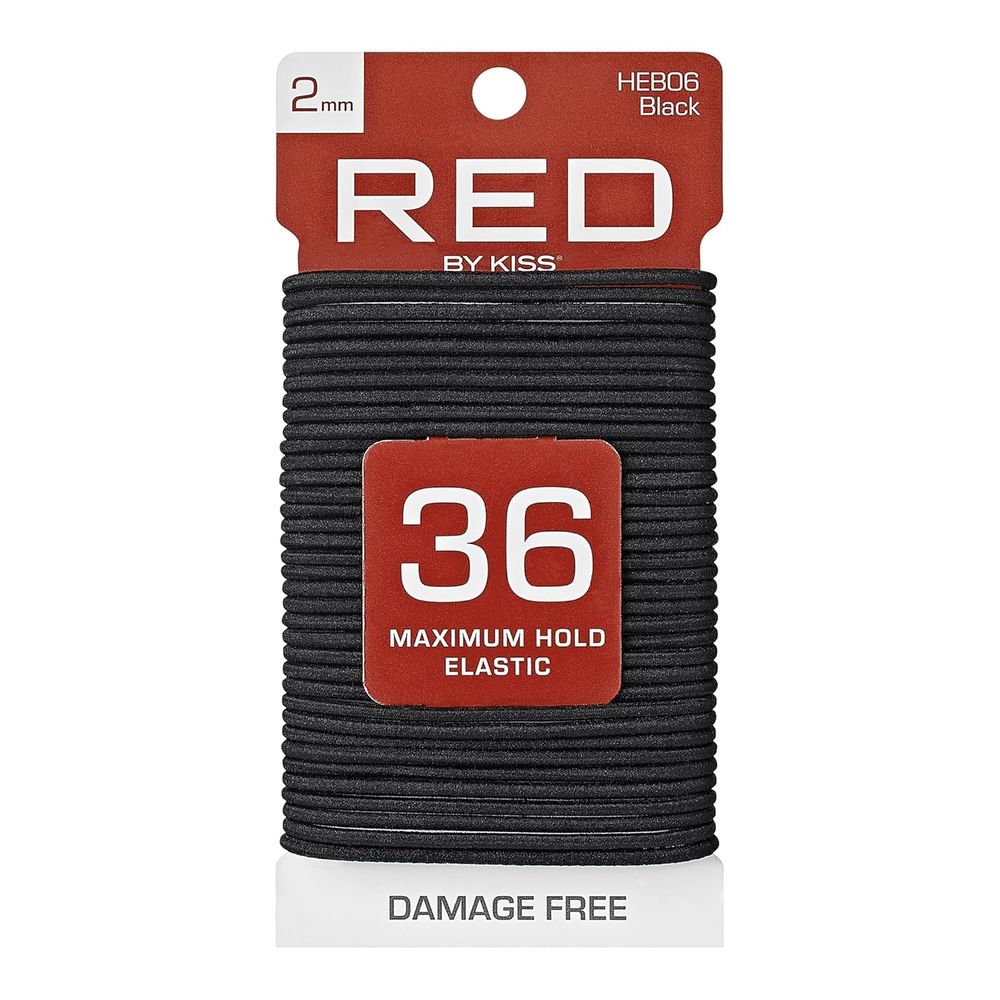 Red by Kiss Maximum Hold Elastic Hair Bands – No Breakage, Strong Grip, 36 Count (2mm) - Beauty Exchange Beauty Supply