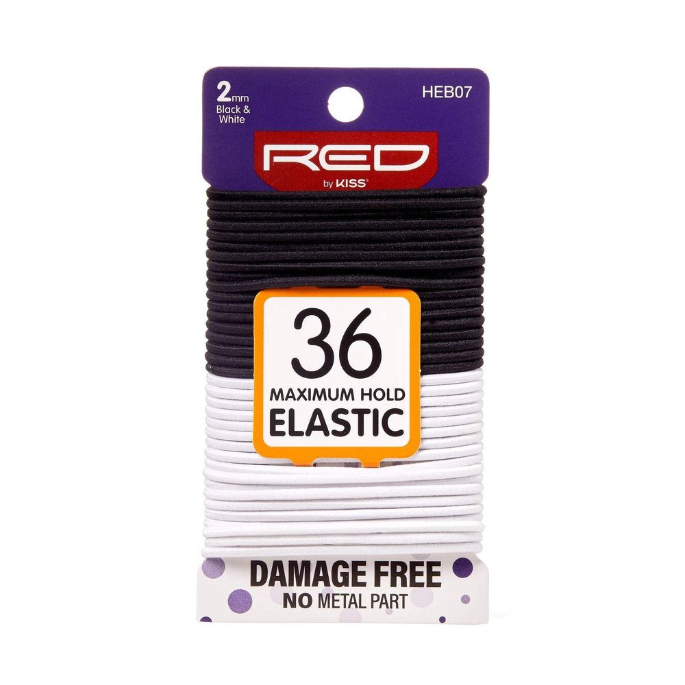 Red by Kiss Maximum Hold Elastic Hair Bands – No Breakage, Strong Grip, 36 Count (2mm) - Beauty Exchange Beauty Supply