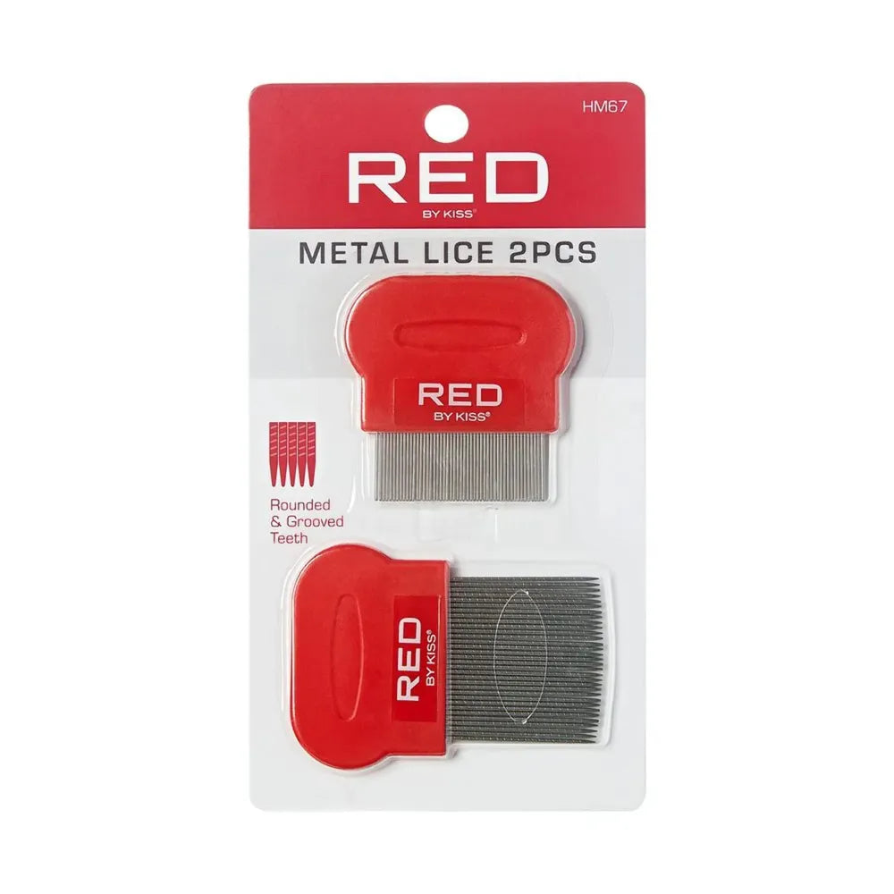 Red by Kiss Metal Lice Comb | HM67 – Effective Lice Removal for Healthy, Lice - Free Hair - Beauty Exchange Beauty Supply