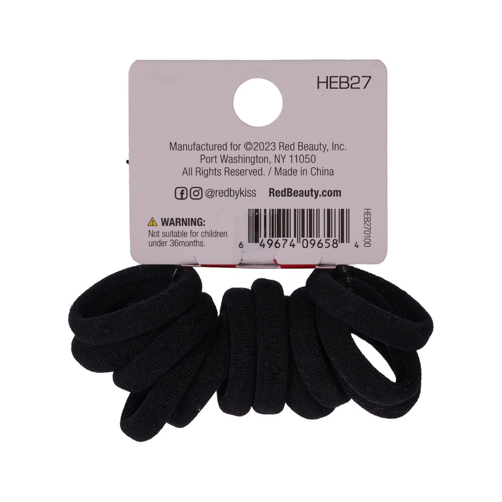 Red by Kiss Mini Ponytail Holders – No Damage, Maximum Hold, 12 Count (Black / Assorted Colors) - Beauty Exchange Beauty Supply