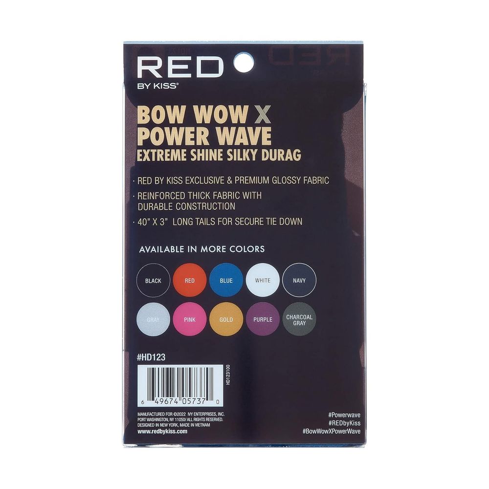 Red by Kiss Premium Bow Wow X Power Wave Extreme Shine Silky Durag – Ultra - Silky Finish & Maximum Wave Compression | HD121–HD130 - Beauty Exchange Beauty Supply